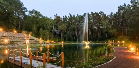 Postkarte Waldsee am Abend 1