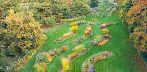 Postkarte Staudenplateau im Herbst