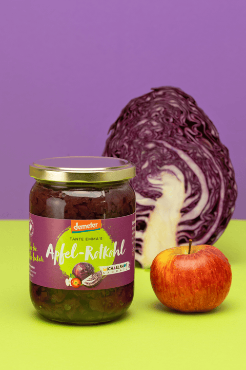 Bio Rotkohl mit Apfel im Glas, 530 ml - SamMarket